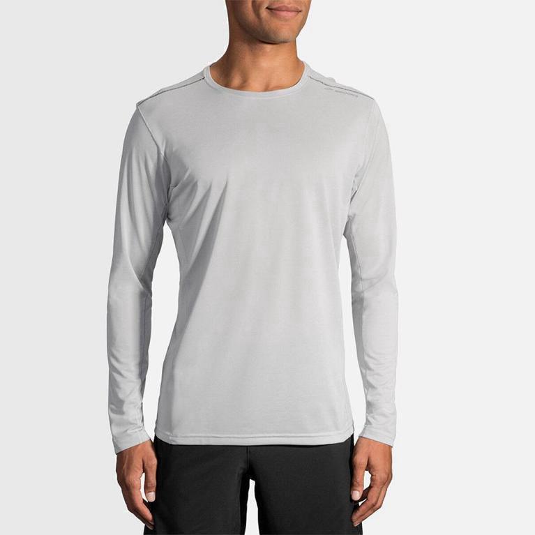 Brooks Ghost NZ - Men's Long Sleeve Running Shirt - White (15083-ZHUA)